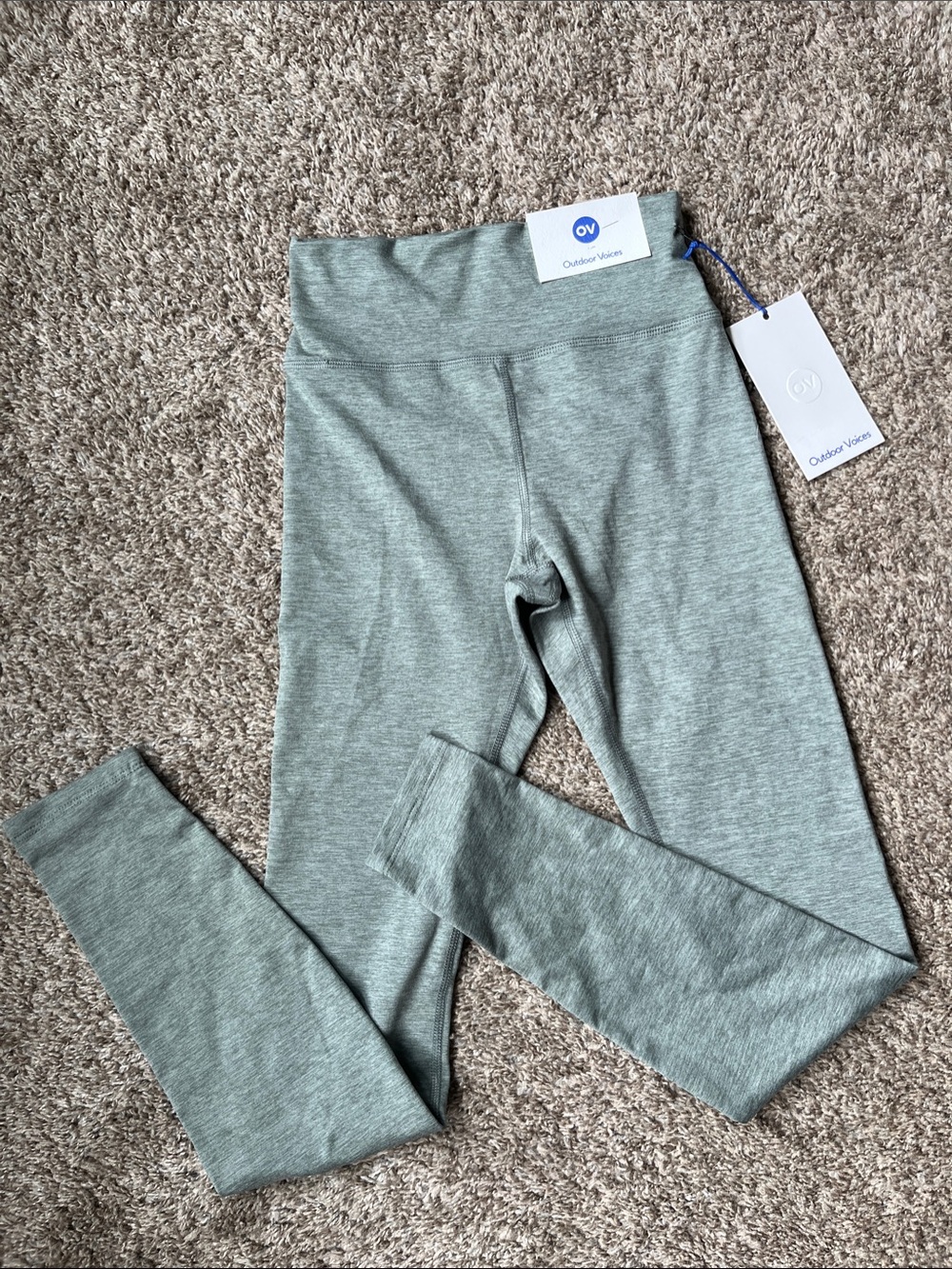 Outdoor Voices Sage Green Full Length Leggings